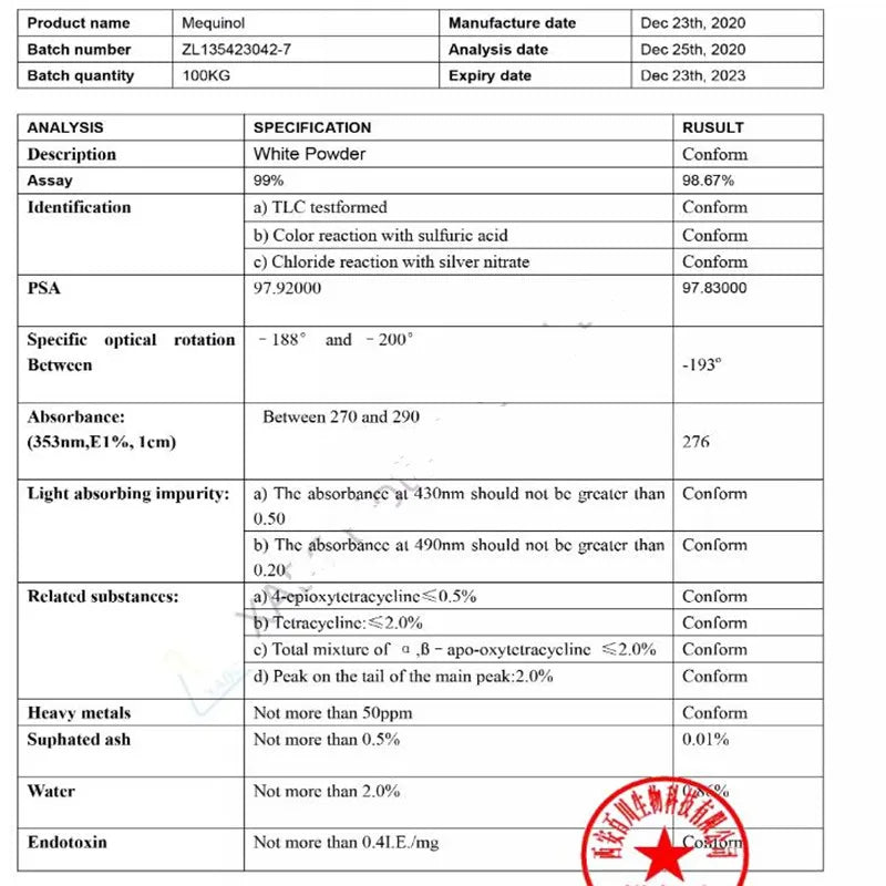 Mequinol Powder 99% Free shipping