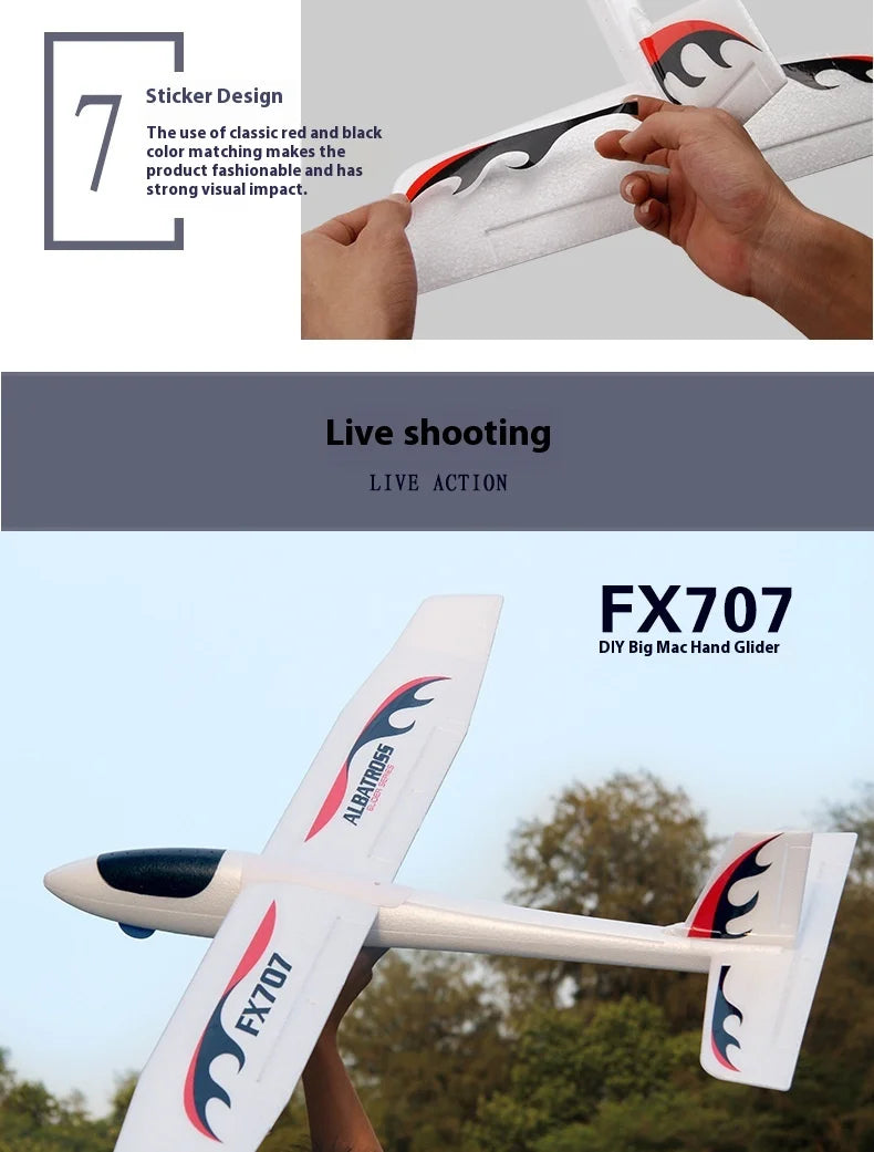 FX707S Aircraft Upgraded and Enlarged Version of Large-Scale EPP Foam Hand-Thrown Aircraft Model