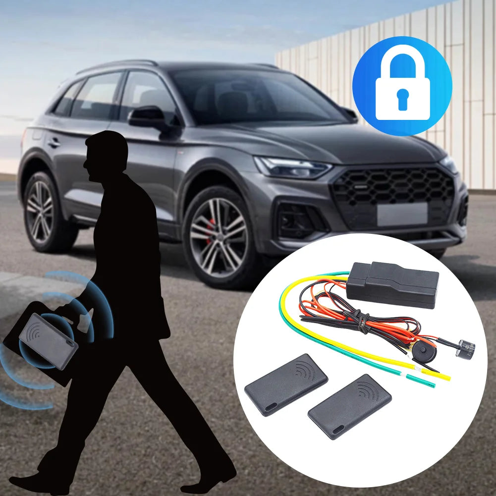 12V Car Immobilizer Auto Car Alarm Auto Intelligent Secret Lock 2-8 Meter Sensor 2.4GHz RFID Auto Hidden Lock Immobilizer Device