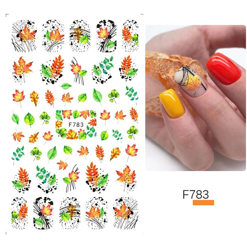 3D Dandelion Peach Blossom Maple Leaf Nail Sticker Nail Art Decoration Color Flower Nail Decal Nail Art Supplies Nail Parts