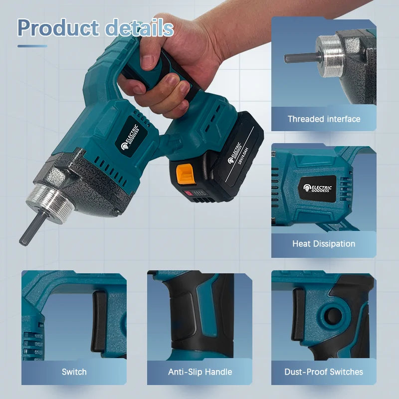 1100W Concrete Mixing Tool Wireless Electric Cement Concrete Vibrator For Concrete Mixing Power Tool For Makita 18V Battery Pin