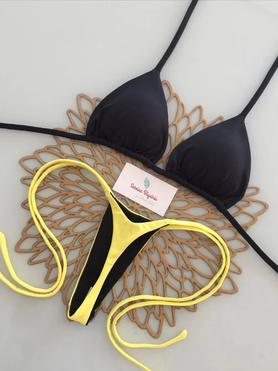 Micro Bikinis 2026 Women Swimsuit New Sexy Swimwear Halter Bikini Set Brazilian Biquini Female Thong Beachwear Party Wear