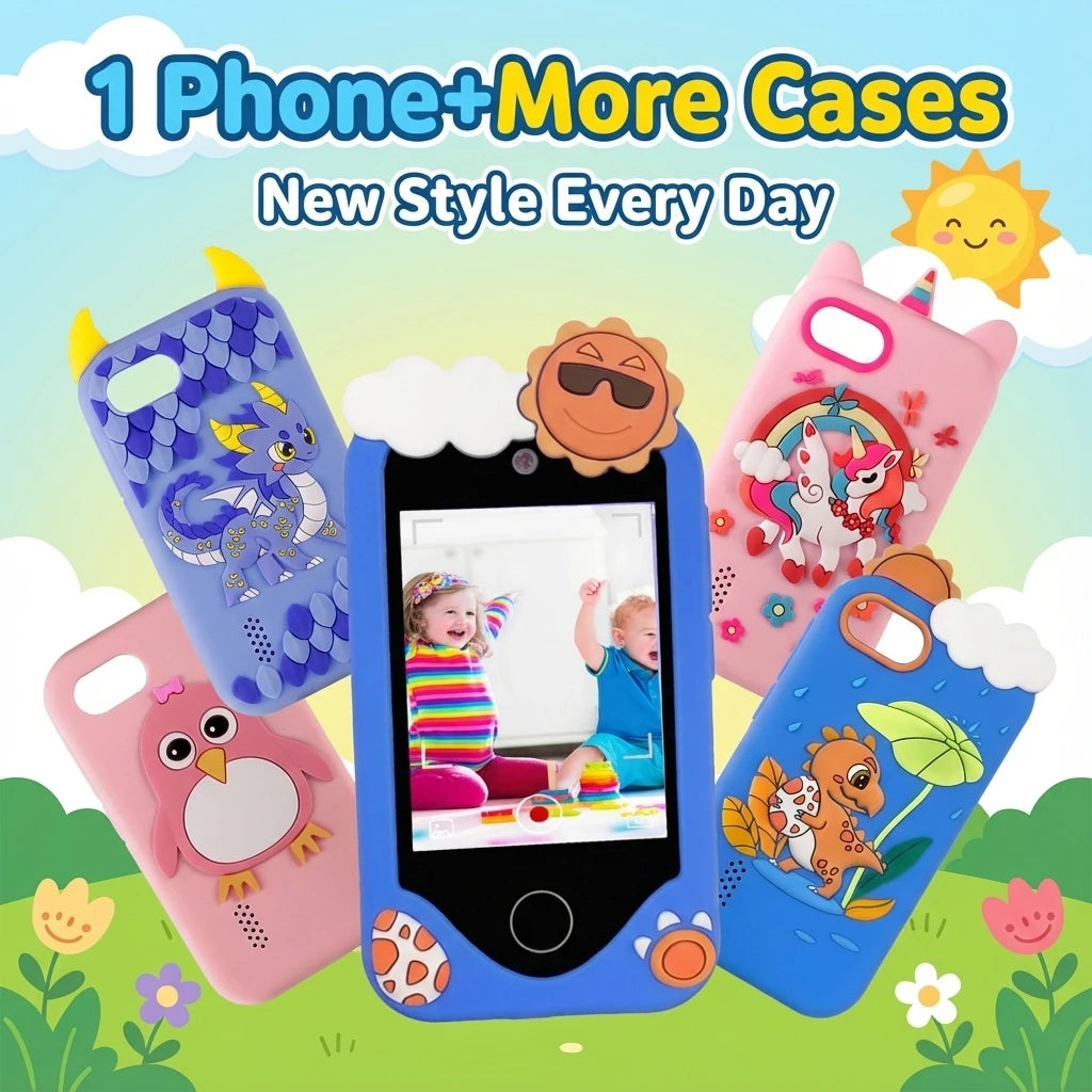Kids Learning Phone for Girls & Boys 2.8" Touchscreen Dual Camera, Games, Video Player with 32GB SD Card Christmas Birthday Gift