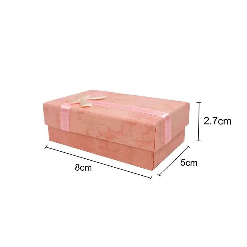 12pcs/lot Assorted Colors Ring Necklace Set Box Trinket Box Necklace Case Earrings Holder 5*8 Packaging Gift Box