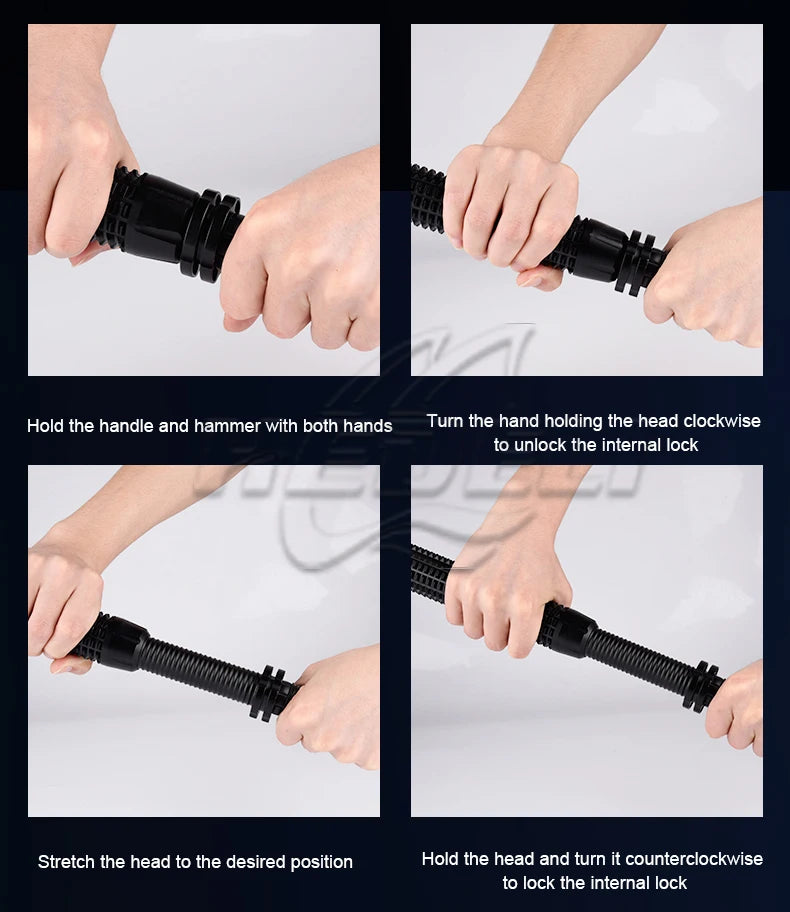 LED Defense Self-defense Flashlight Rechargeable Tactical Long Handle COB Baseball Torch Outdoor Window Breaker Hammer Emergency