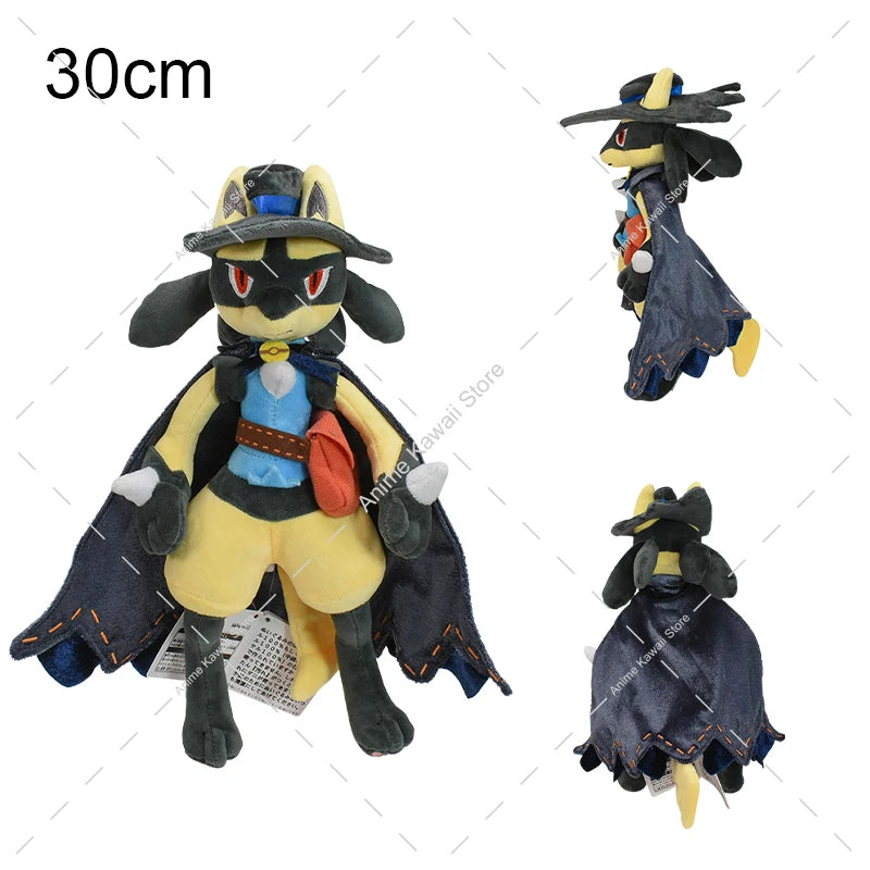 16-31cm Pokemon Standing Lucario Shiny Plush Doll Cute Mega Riolu Animal Stuffed Quality Peluche Toy Children Halloween Gifts