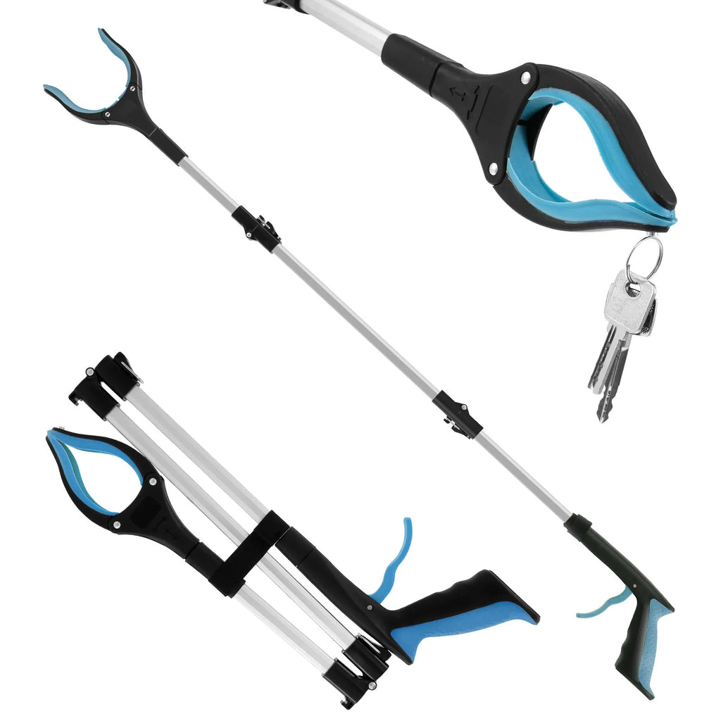 Foldable Gripper Extender Hand Tools Litter Reachers Picker Portable Collapsible Garbage Grabber Pick Up Tools with Non-Slip Jaw