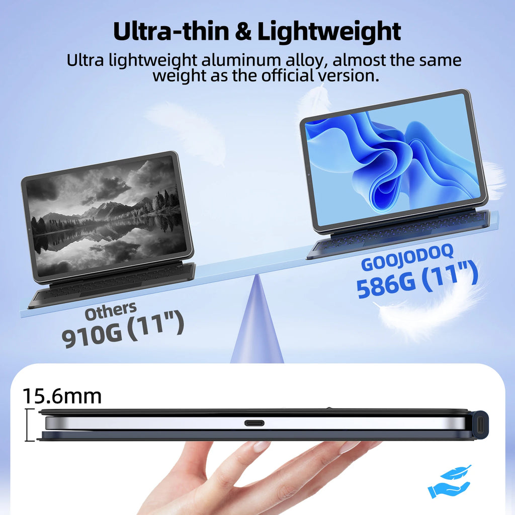 Lightweight Magic Keyboard for iPad Air 2025 Case for iPad Air 6 11 2024 Pro 13 Pro 11 2024 for iPad Pro 12.9 Air 4 5 10.9