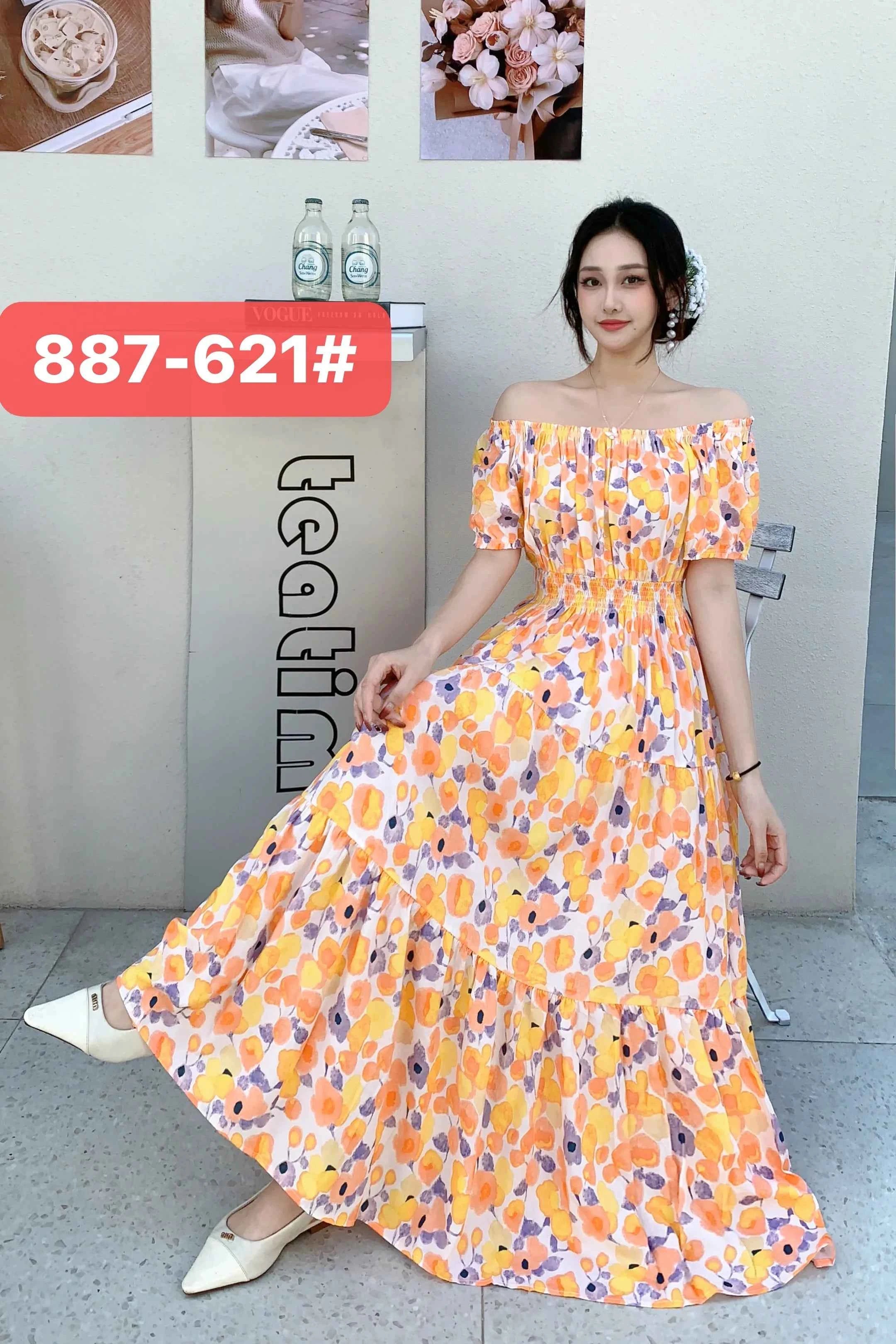 Long Maxi Dress Women Clothing Spring Summer Bohemian Holiday Beach Korean Style Floral Vintage Slim Vestidos Robe Dresses Boho