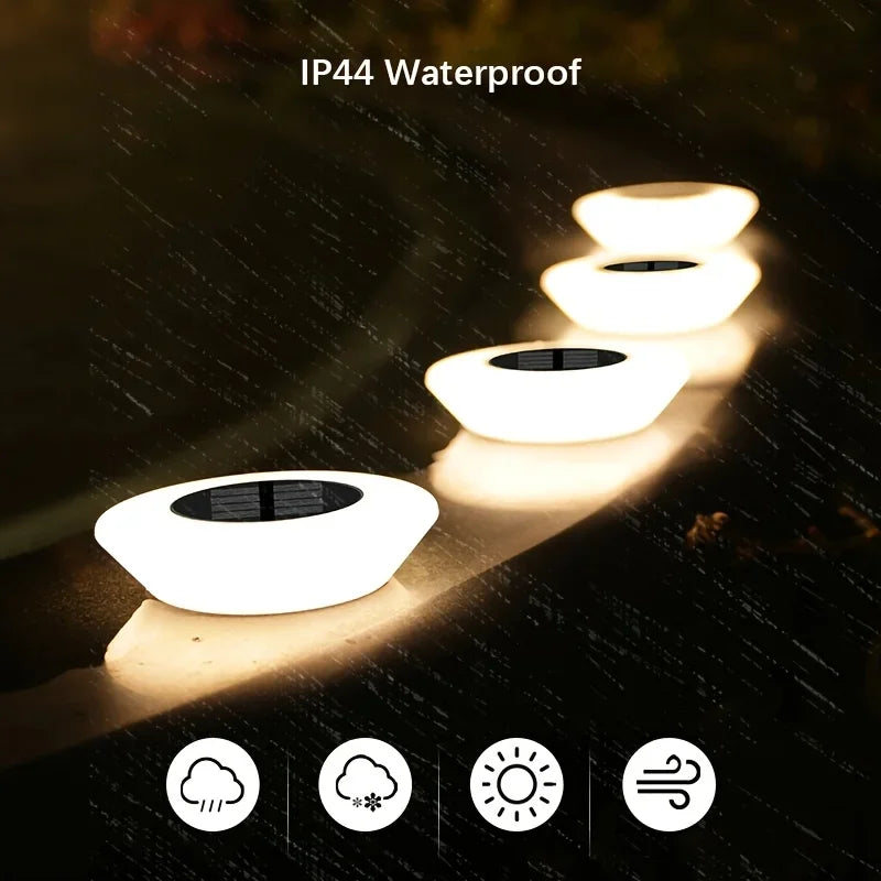Waterproof Solar Garden Lights Outdoor Use Landscape Lighting for Driveway Lawn Walkway Base Light Solar Powered Garden Decor
