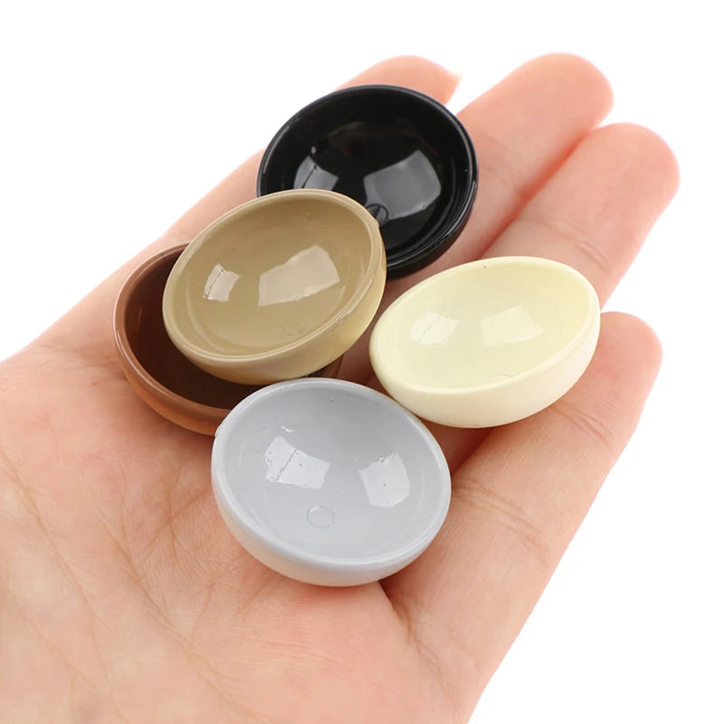 10pcs Dollhouse Miniature Bowl Dish Round Rice Bowl Tableware Dollhouse Kitchen Dining Accessory Resin Play House Toys