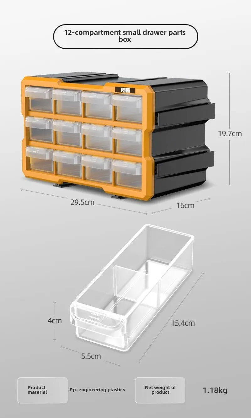 Hardware Toolbox Hanging Design Tool Parts Box Drawer-type Classification Storage Box Sturdy and Durable Tools Packaging