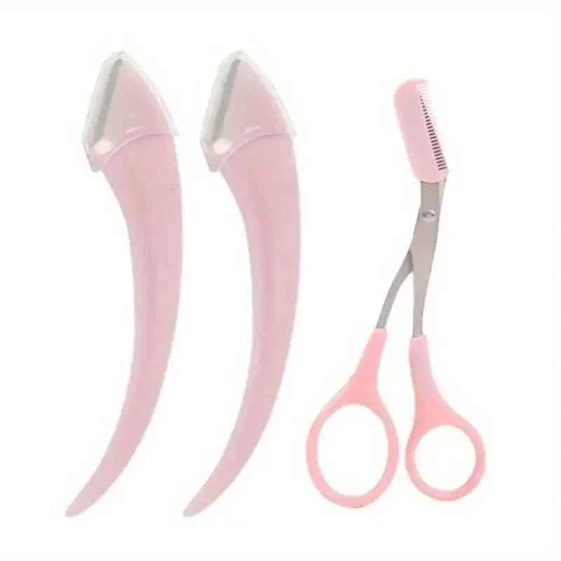 Complete Eyebrow Grooming Kit with Precision Trimmer Razor and Scissors Comb Set Easy-to-Use Beauty Tools for Novice Users