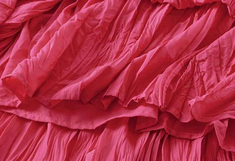 Light Luxury Irregular Slimming Pleated  A-line Skirt for Women High Waist Solid Color Loose Fashion Skirts Casual  Spring New
