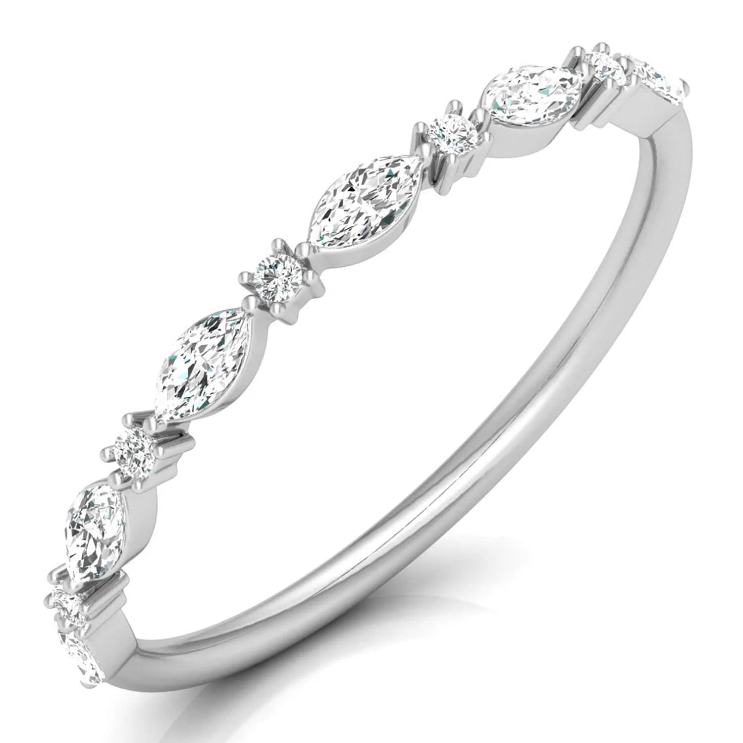 Round & Marquise Cut Lab Made Diamond Solid Gold Half Eternity Band Wholesale Dainty Diamond Jewelry Best Collection 2026