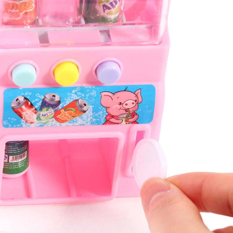 Kids Simulation Self-service Vending Machine with Mini Coins Drinks Play Toys