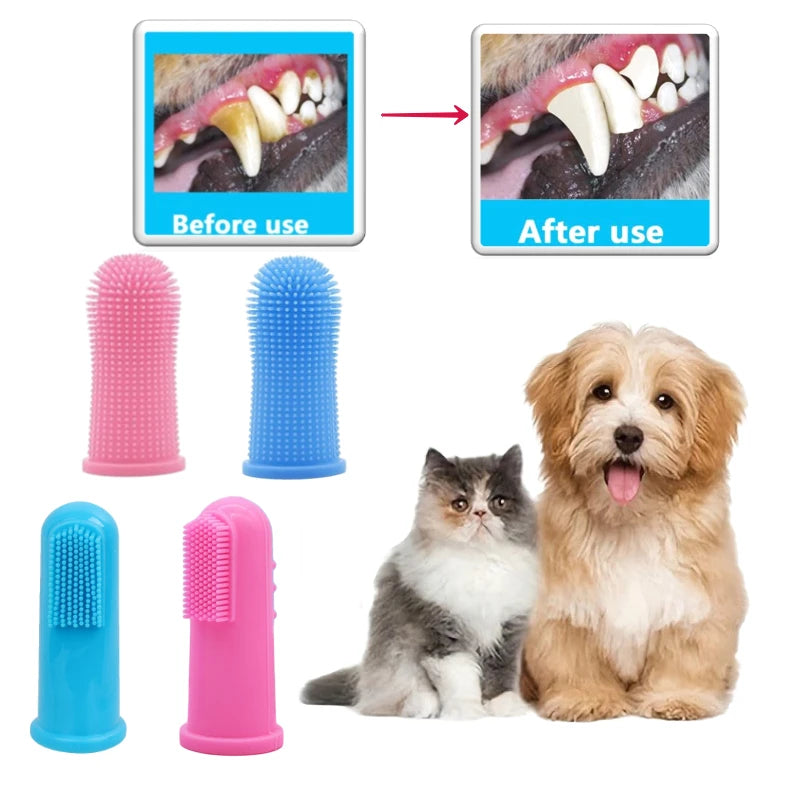 3-Sided Pet Toothbrush Dog Plastic Toothbrush Removing  Tartar Cleaning Mouth Pet  Care Cat Cleaning Mouth