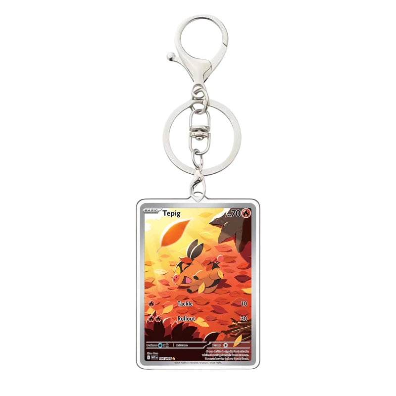 Pokemon PTCG Acrylic Keychain English Version Sv11B W Sar Bwr Reshiram Zekrom Victini N Acrylic Card Keychain Pendant 3.4X5.2Cm