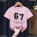 Kids 67 Themed Colorful Print T-Shirt, Soft Cotton Fabric, Breathable and Comfortable, Ideal for Toddlers and Childrendf0224