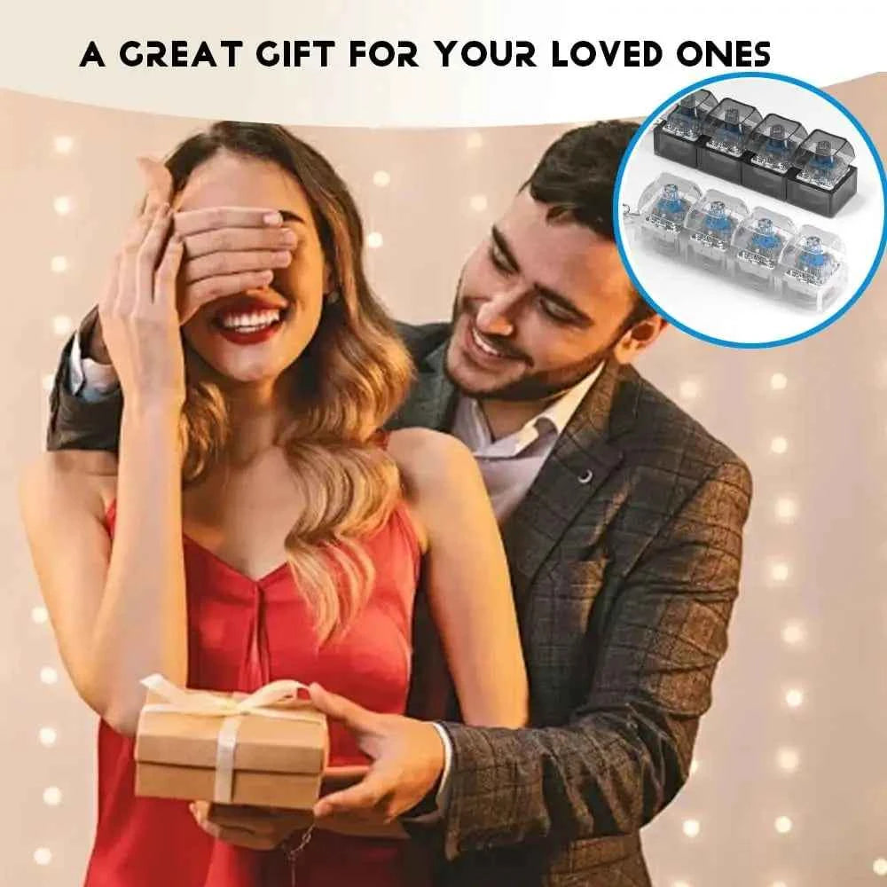 LED Keyboard Key Chain Fidget Toy for Adults Fidget Clicker Decompression Keychains Stress Relief Gadget Interesting Pendant
