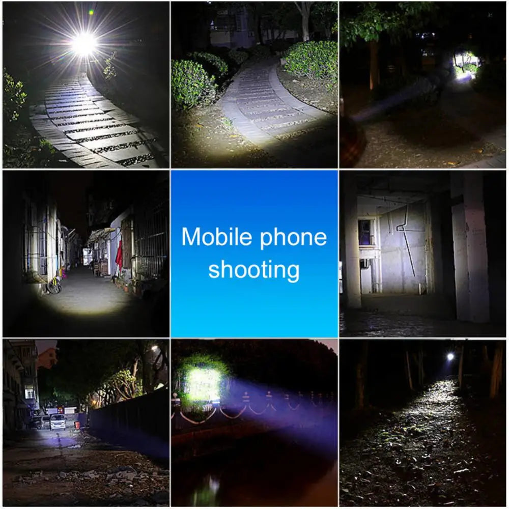 Mini High Light LED Flashlight Rechargeable Zoom Waterproof Telescopic Powerful Torch Lamp Outdoor Work Portable Self Defense