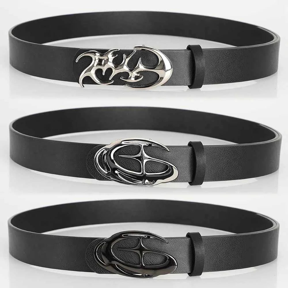 New Stylish Geometric Alloy Needle Buckle Fashion Punk Belt For Men Women - Trendy Accessory for Gift Giving，Neutral Waist Belt
