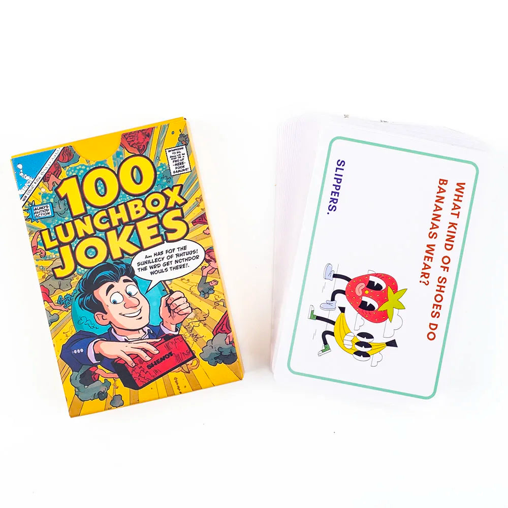 Kids Joke Cards 100pcs - Fun Lunchbox Notes With Puns Riddles Conversation Starters For Family Car Rides Road Trip Board Game