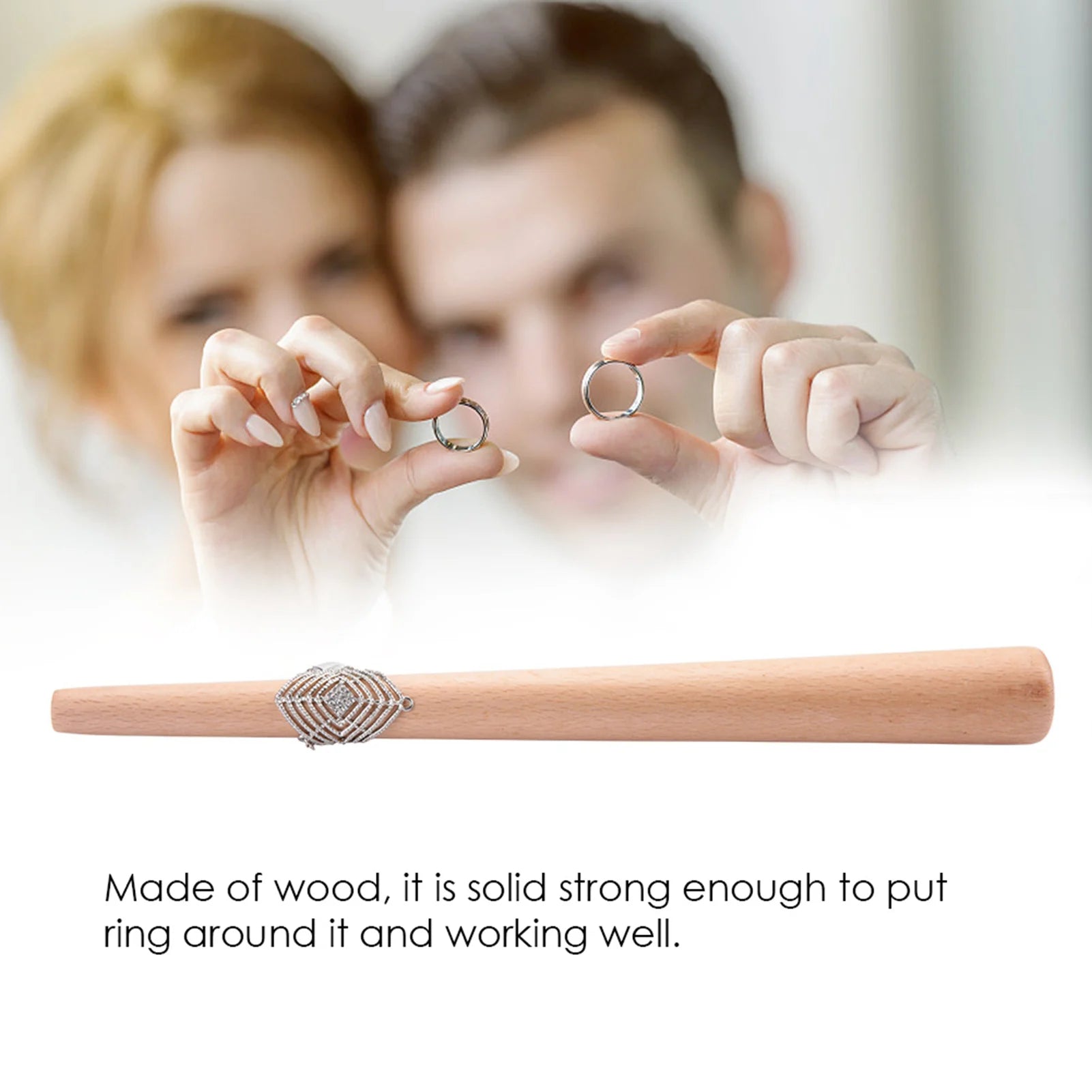 Wood Mandrel Stick Tool for Finger Ring Jewelry Making and Rings Forming Polishing for Jeweler