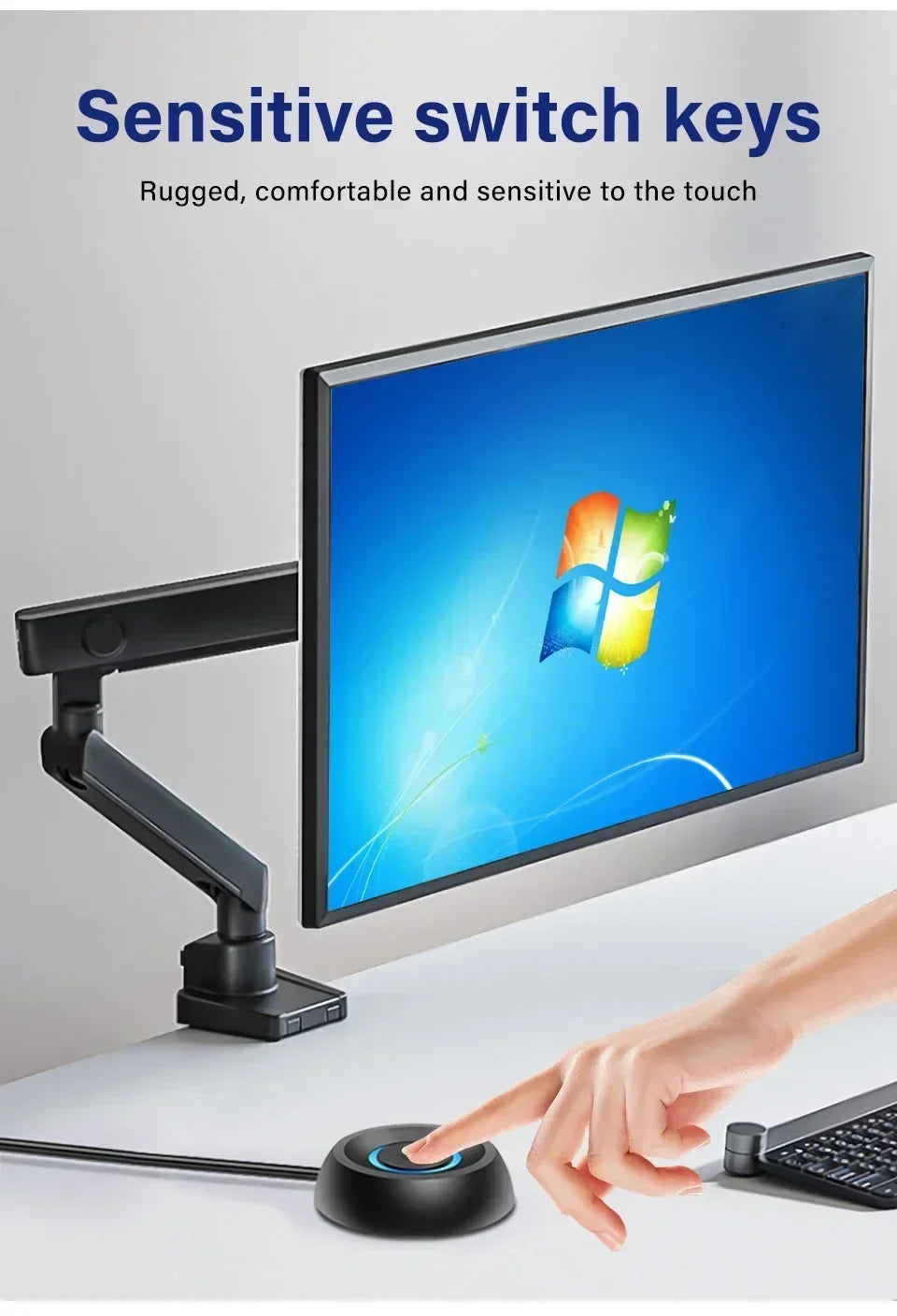 1.8M Computer Desktop  Extension Cable Switch Round Startup Switch Home Office PC Motherboard External Start Power On/Off Button