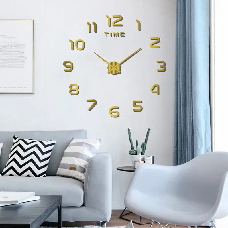 DIY Modern Design Large Wall Clock Fashion Decorative Living Room Wall Clock Home Decoration Clocks Decor Decoration for Bedroom