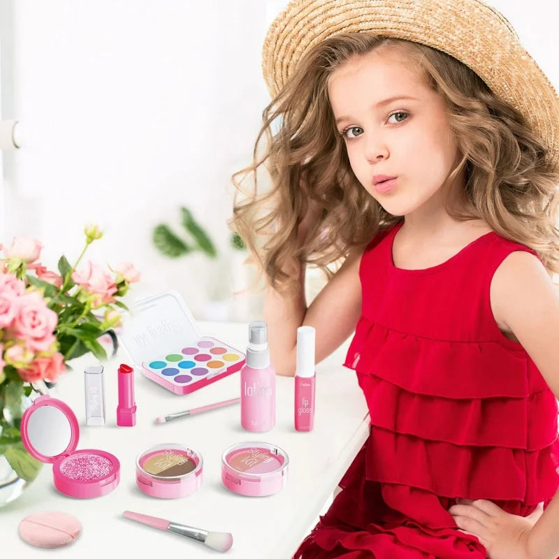 Kids Pretend Makeup Play Set for Ages 3-6 Girls, Children's Cosmetic Simulation Toy Kit, Fashion Styling Beauty Set For Girls