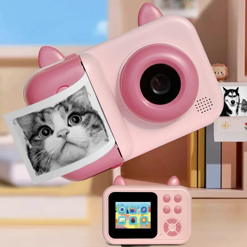 Kids' Camera Set, Instant Print Camera with Printing Function, Print Pictures, Portable Multi-Function Photo Printer Camera