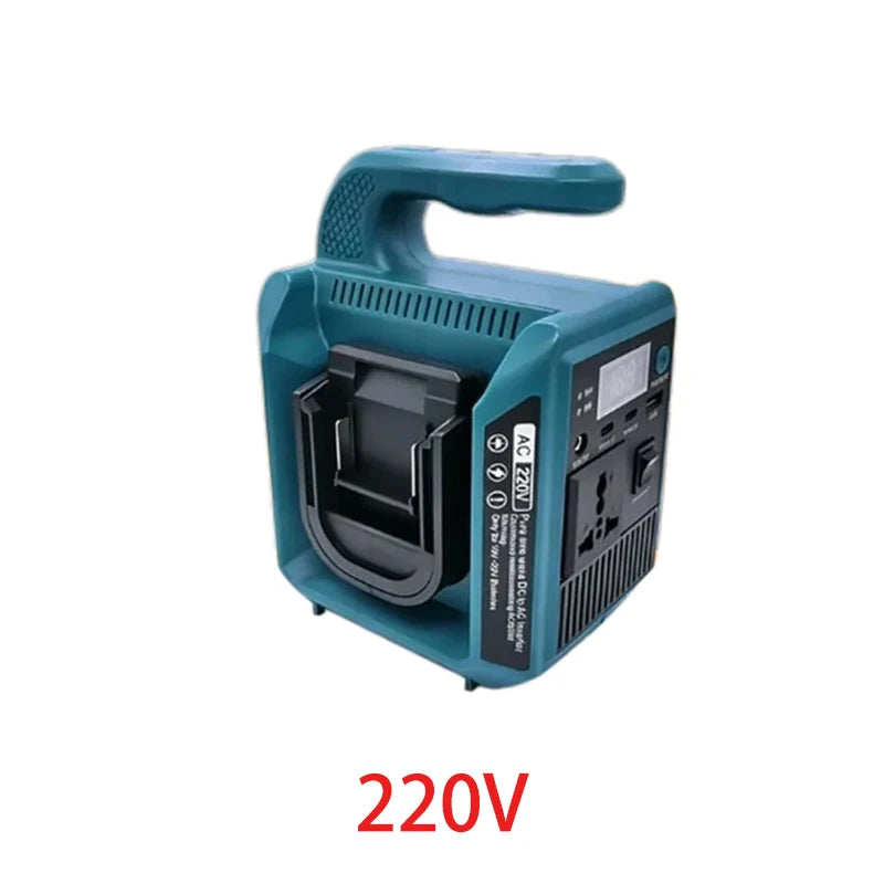 220V Color Portable Power Inverter for 18V Batteries – 550W AC & USB