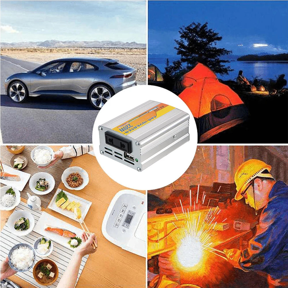 12V to 220V Car Power Inverter 220W with USB Port