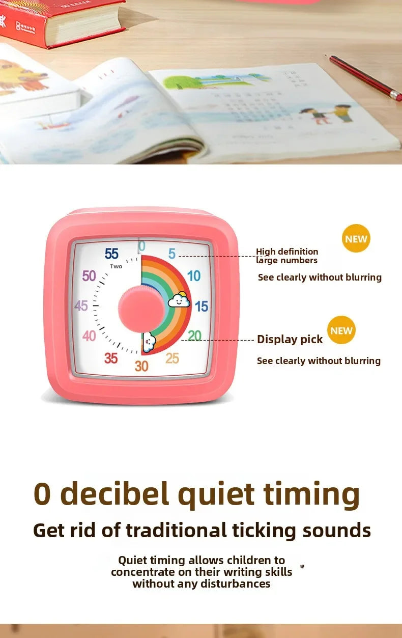 Kids Children Reminder Time Management Tool Visual Timer Night Light Ultra Silent Alarm Clock 60 Minutes Countdown Timer Digital