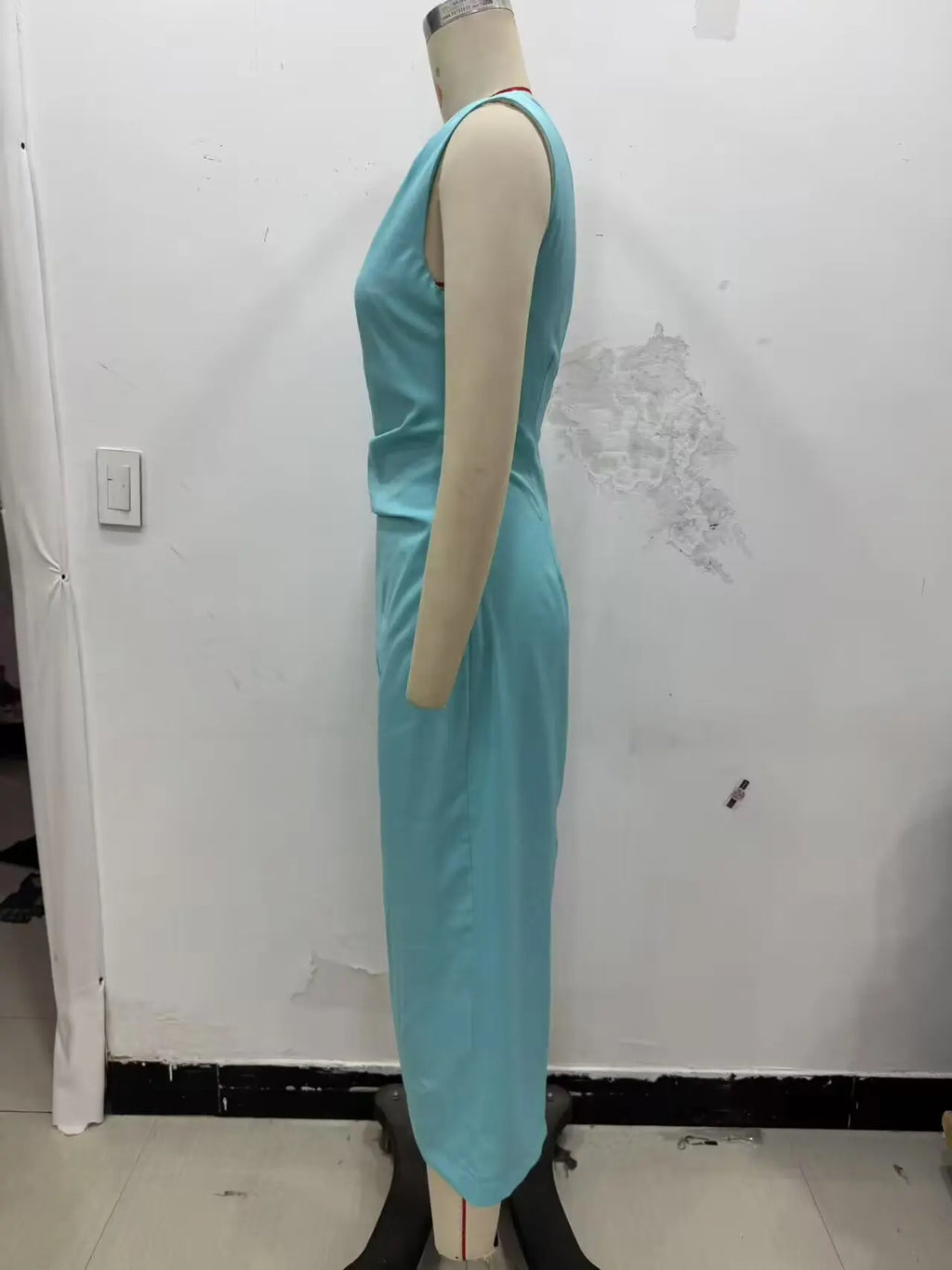 HH Woman's Summer Sexy Fashion Long Dress Solid Sleeveless Asymmetry Dresses Female Holiday Style Slit Slim Chic Dress