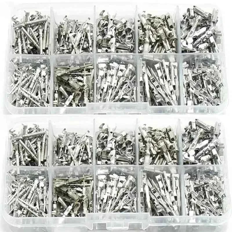 290pcs Cable Lugs Connectors Wire Connector Crimp Terminal Set Flat Plugs Cable Lugs Cable Shoes Plugs Assortment Kit For Cars