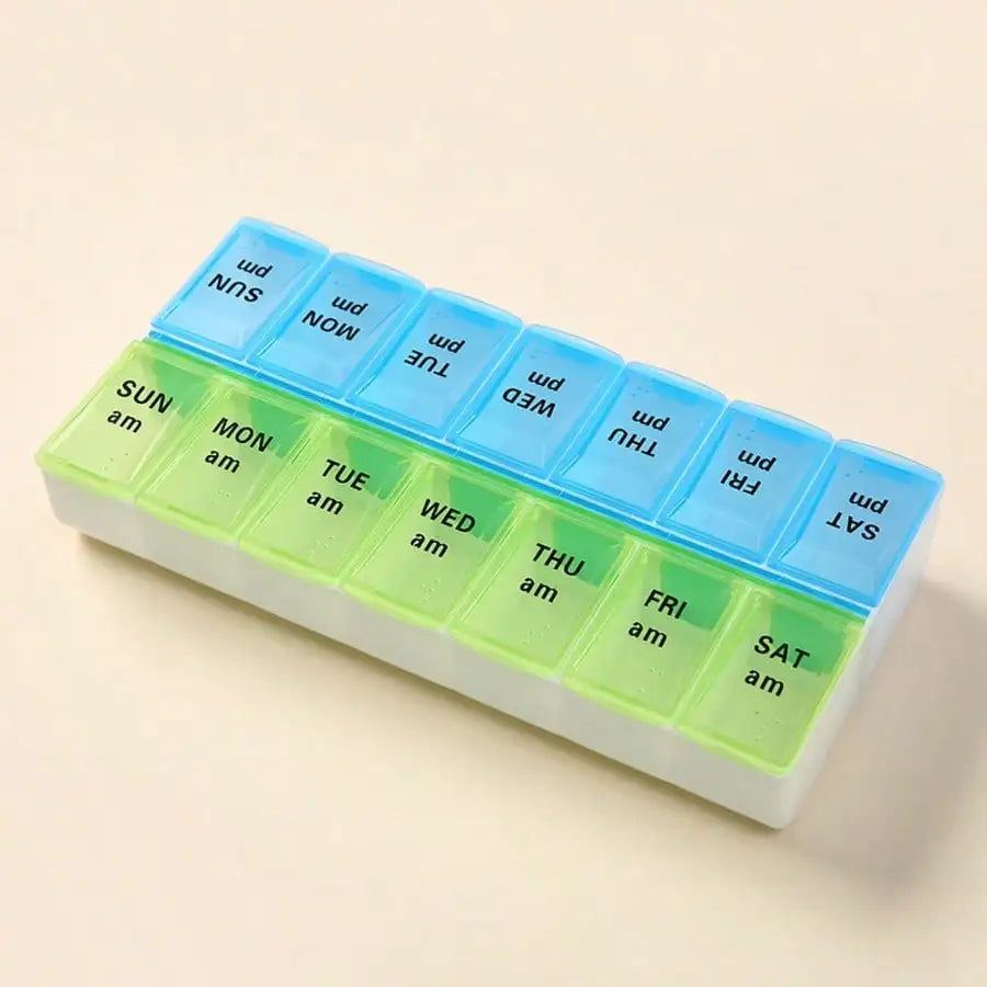 14-Grid Color Pill Box, Portable One-Week Pill Box Set, Mini Combination Pill Box Packing, Daily Regular Reminder Pill Box Monday To Sunday Full Coverage Travel Carry-On & Handbag Essentials, Efficient Management Of Vitamins