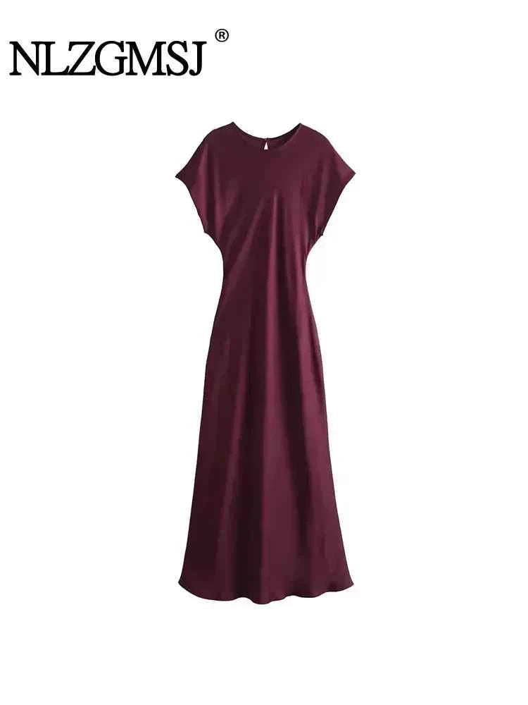 Midi Satin Dress Woman Long Dresses For Women Chic And Elegant Evening Dresses Female Party Dress