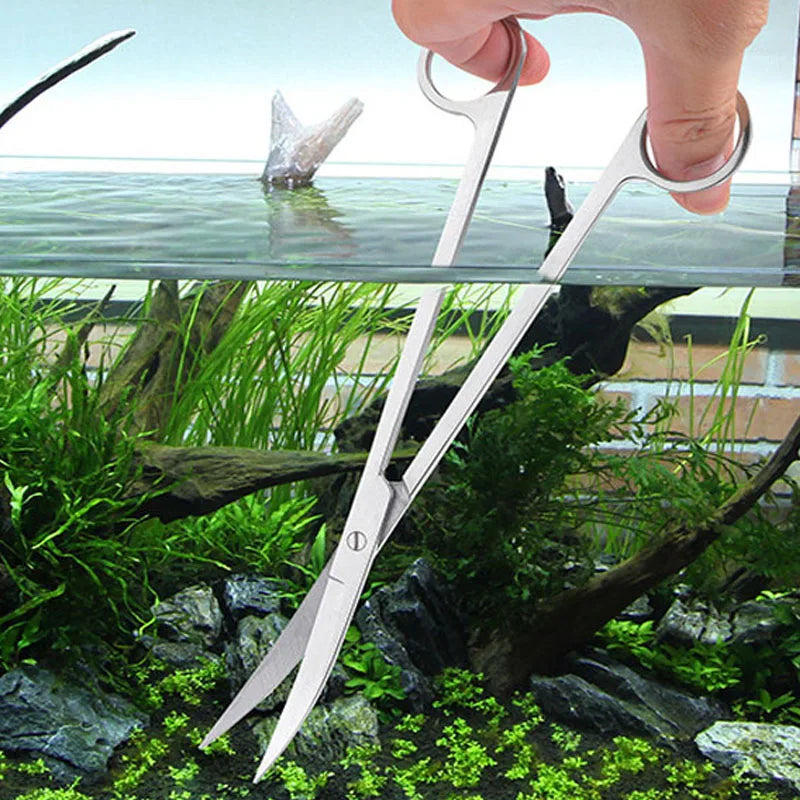 Stainless Steel Aquatic Plants Tools Tweezers for Aquarium Fish Tank Aquascaping Tools Aquarium Tools Scissors Cleaning Tools