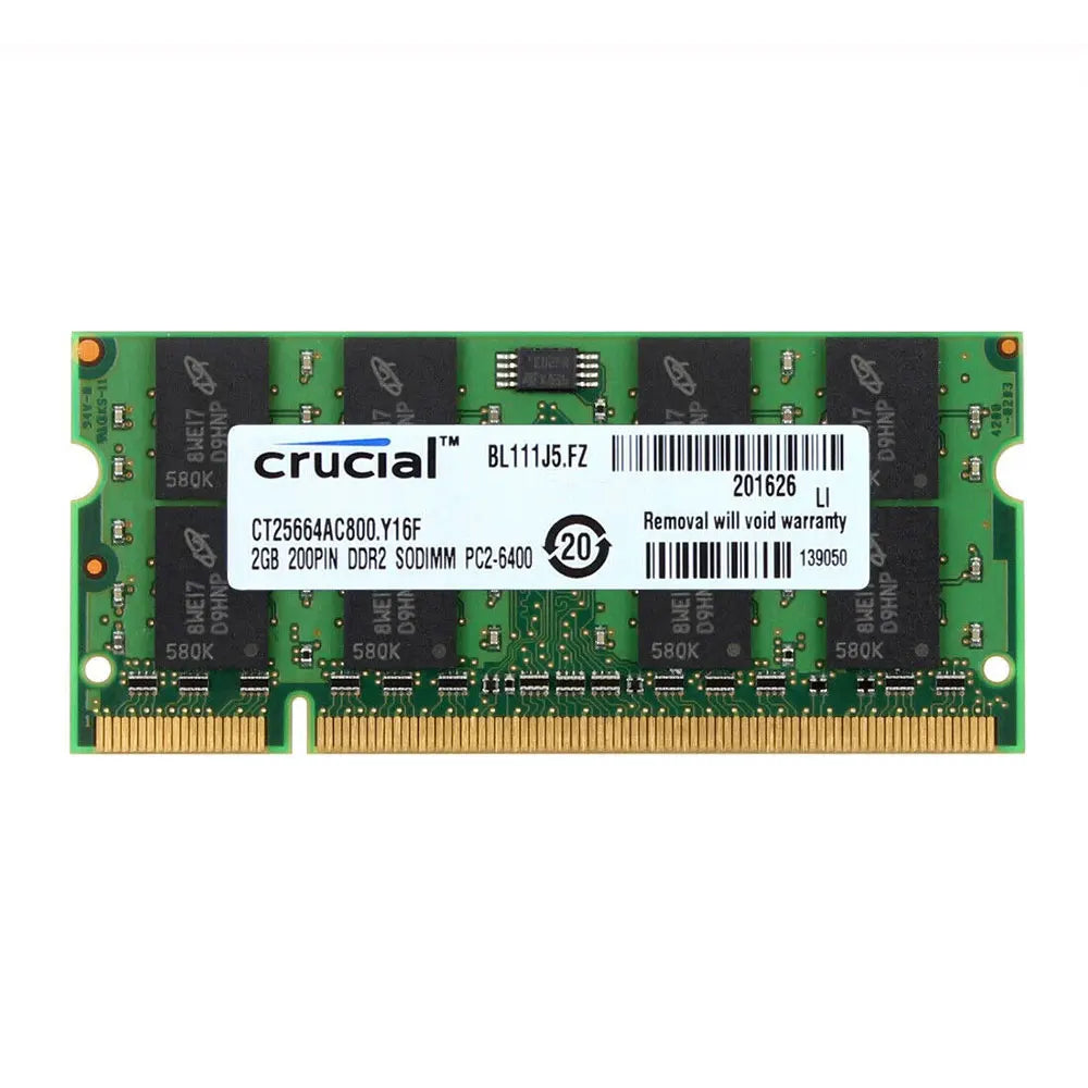 Crucial Memoria Laptop RAM DDR2 2GB 4GB (2x2GB) 667MHz 800MHz Memory SODIMM PC2-5300 PC2-6400 Non-ECC Unbuffered For Notebook