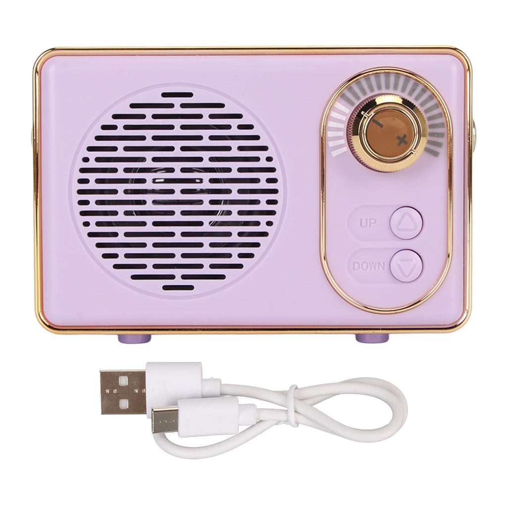 Retro Bluetooth 5.0 Speaker Classic Mini Bluetooth Speaker Supports TF/AUX/USB Ports Rechargeable MP3 Player Camping Party Gift