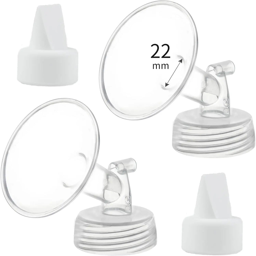 2 Flange and 2 Duckbill Valve Compatible with Spectra S1 S2 9 Plus Pump, Replacement Breast Pump Accessories