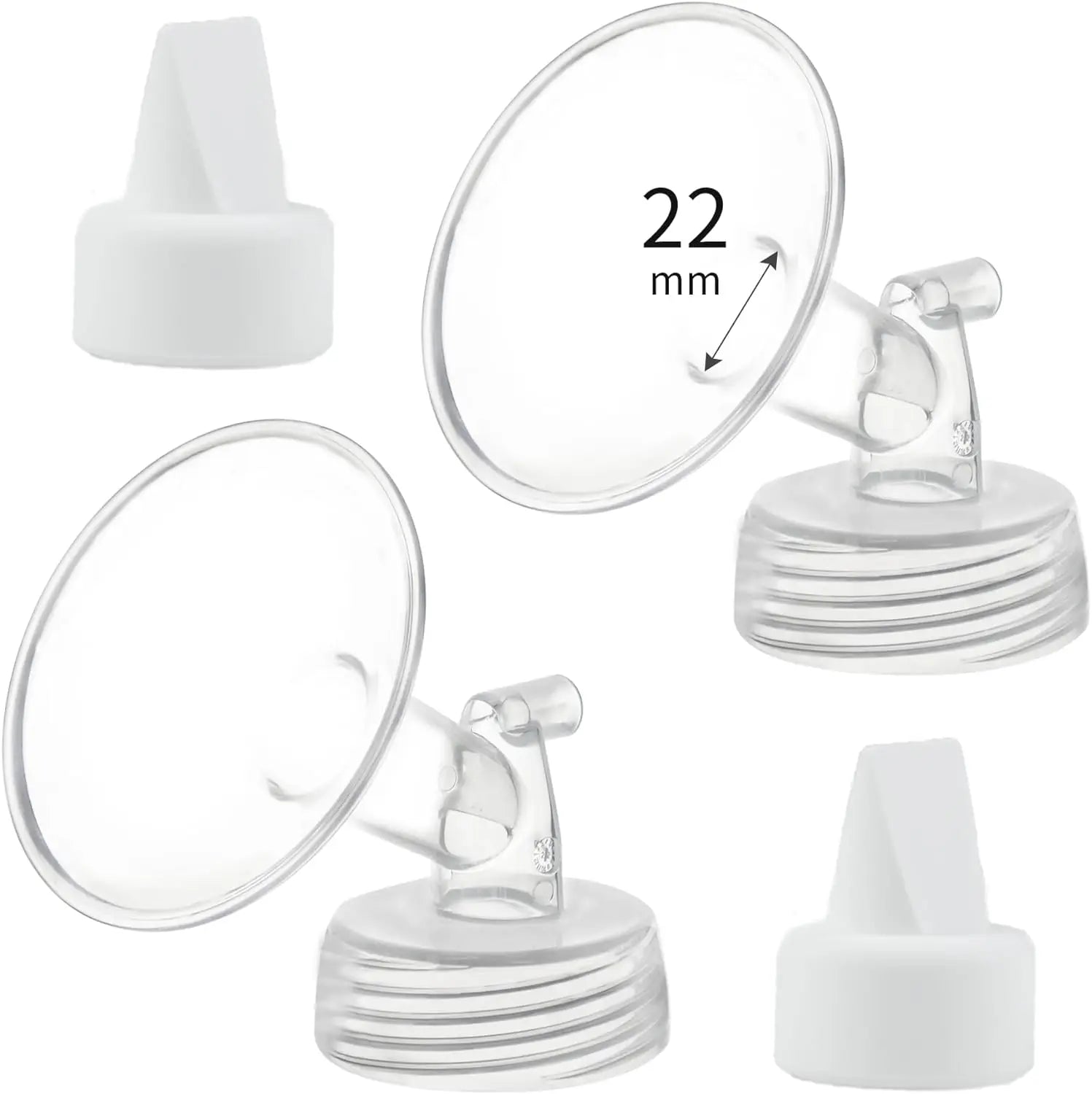 2 Flange and 2 Duckbill Valve Compatible with Spectra S1 S2 9 Plus Pump, Replacement Breast Pump Accessories
