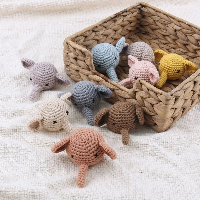 Crochet Animal Baby Pacifier Clip Accessories Handmade Knitted Bunny Teether Beads Newborn Nipple Clip Dummy Soother Holder Toy