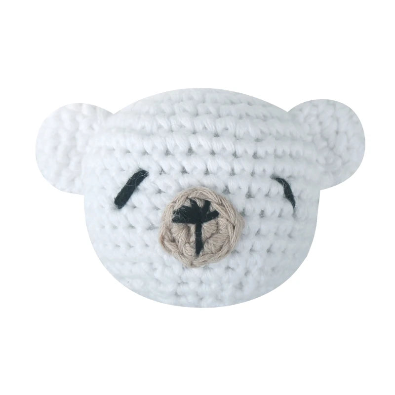 Crochet Animal Baby Pacifier Clip Accessories Handmade Knitted Bunny Teether Beads Newborn Nipple Clip Dummy Soother Holder Toy