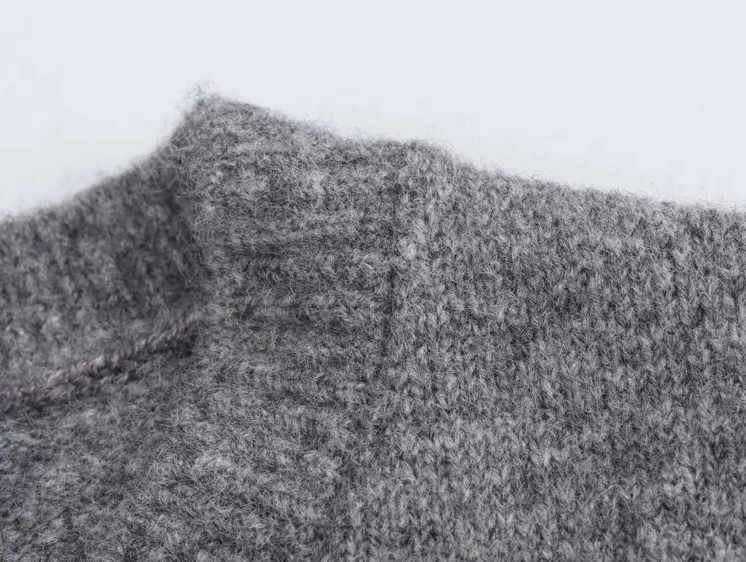 HXAO Sweater Cardigans Ruffle Long Sleeve Knitted Cardigan For Women Autumn Bolero Knitwears Button-Down Bluey Gray Cardigan