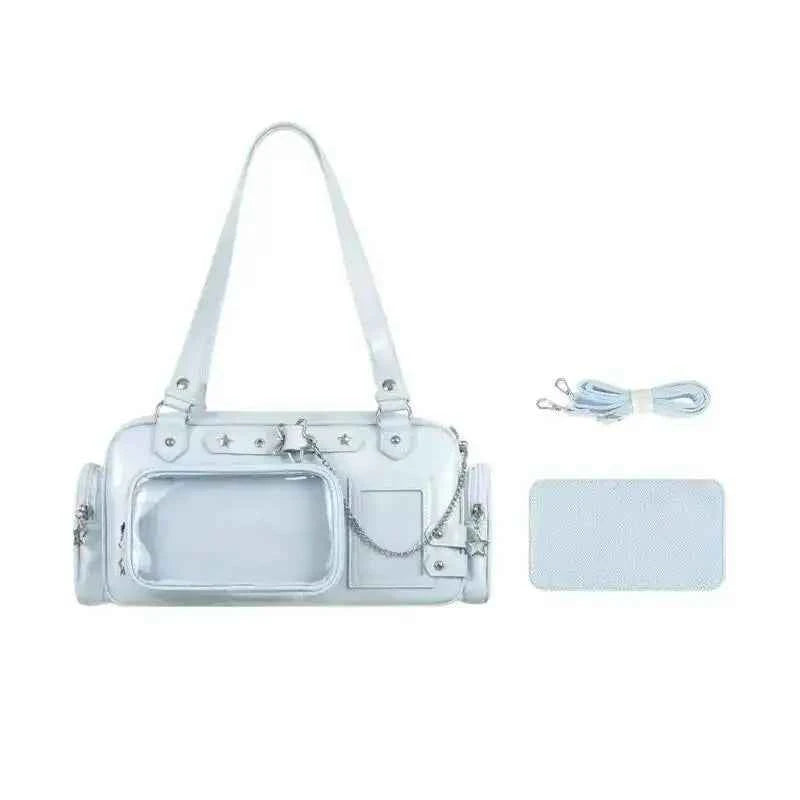 Star Chain Y2k Harajuku Shoulder Itabag Blue Lolita Girl Pain Bags Transparent Japanese Crossbody Bag New Concert Korean Handbag