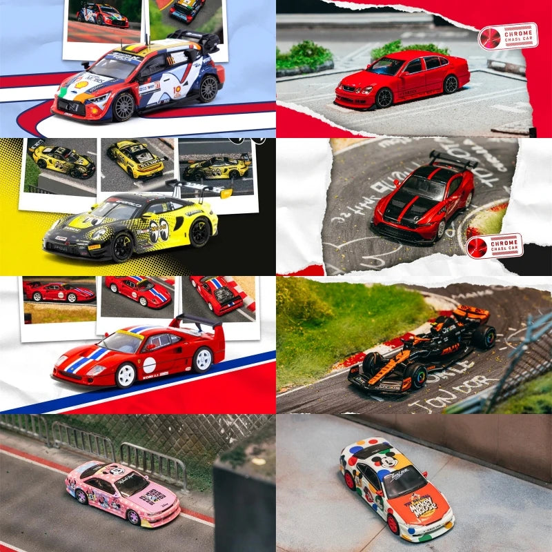 Tarmac Works 1:64 VERTEX Silvia S14 S15 F40 MCL60 Mustang GTD 911 GT3 R Mooneyes Aristo JZS161 i20N Diecast Model Car