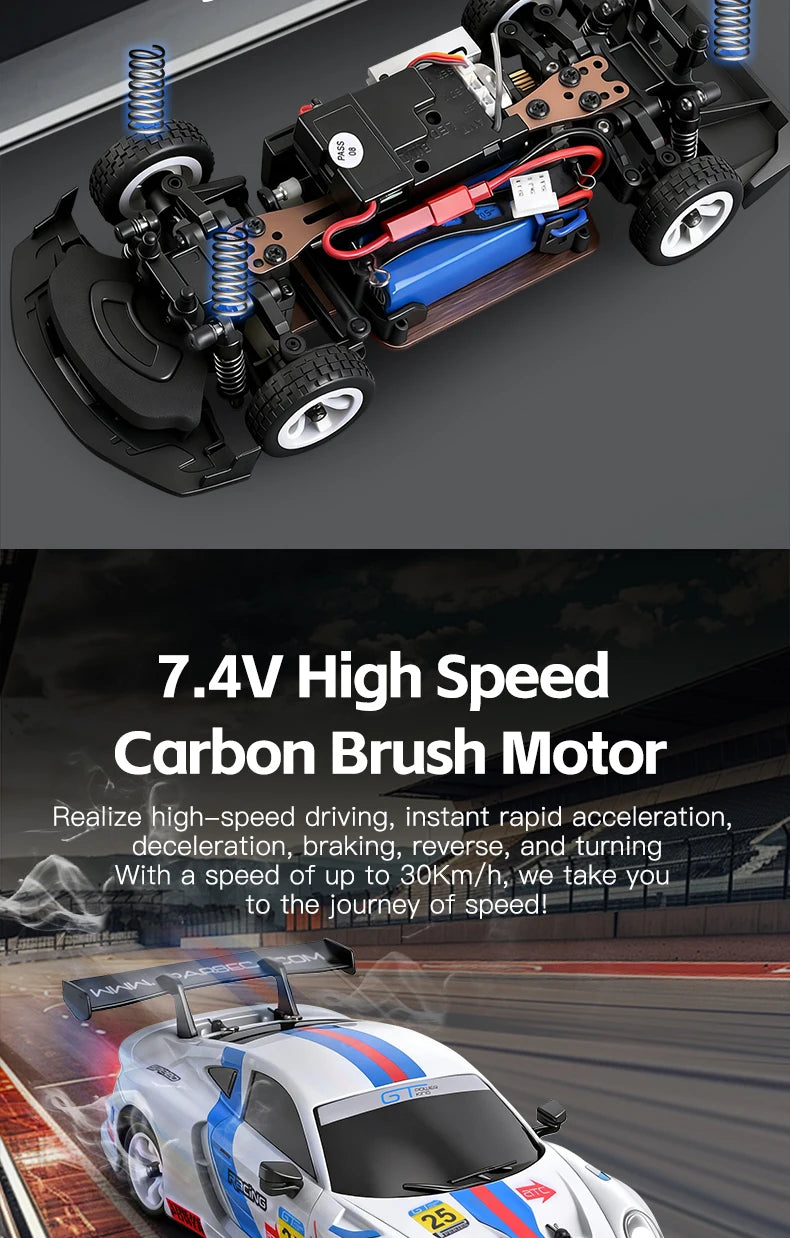 WLtoys 1/28 RC Drifting Car 284191 284019-A Upgraded Gyro 4WD High Speed Radio Control Model 2.4G Drift Racing Vehicle Mini Gift